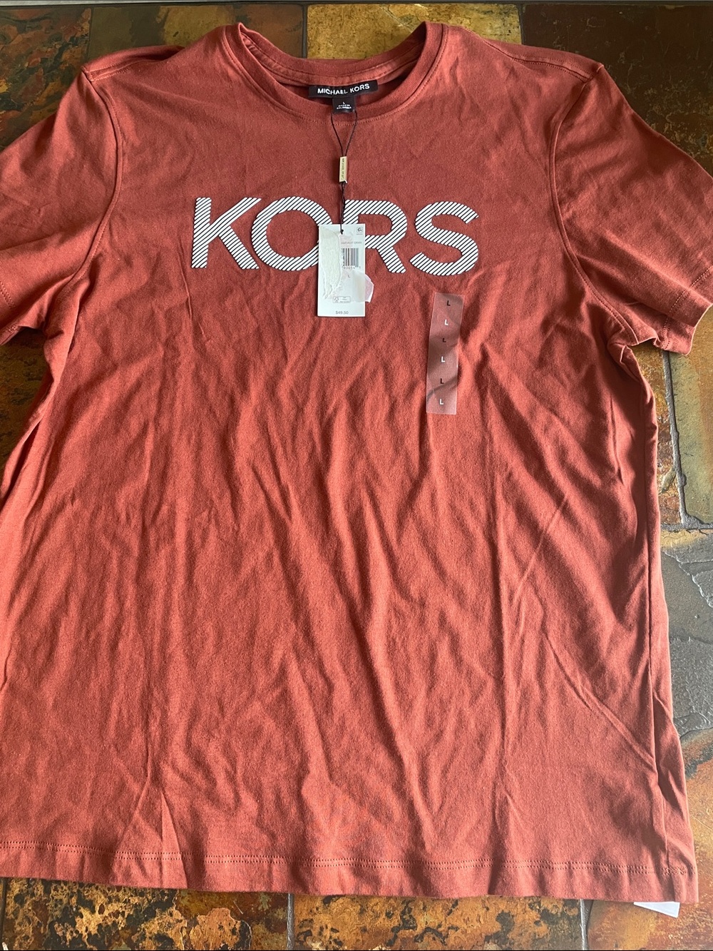 Michael Kors Coral 'KORS' Logo Tee